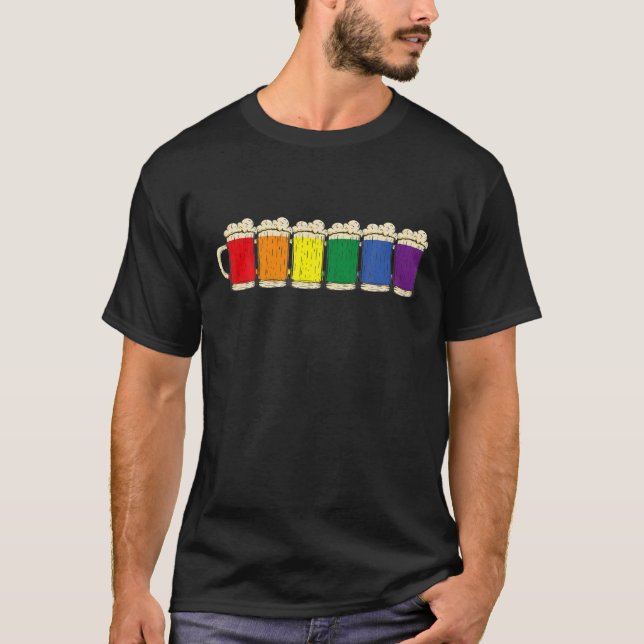 T-shirt Fierté humaine Monat LGBTQ Beer Statement LGBT (Devant)