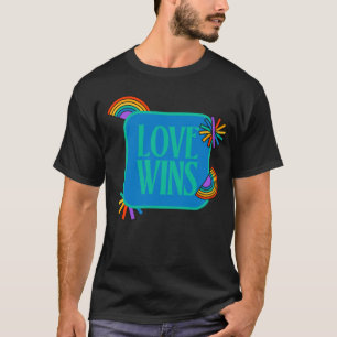 T-shirt Fierté - l'amour gagne. Gay arc-en-ciel lgbtq
