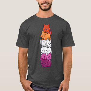T-shirt Fierté lesbienne Chat LGBT Drapeau gay Mignon Hers
