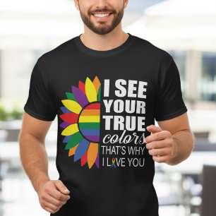 T-shirt Fierté LGBT Gay Lesbienne Moderne Tournesol Arc-en