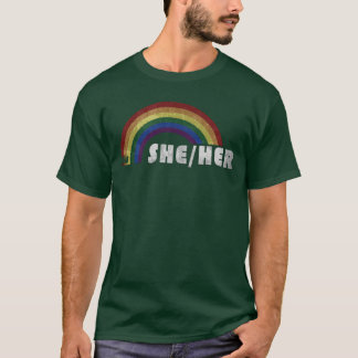 T-shirt Fierté LGBT Grunge ElleSes Pronoms rétro