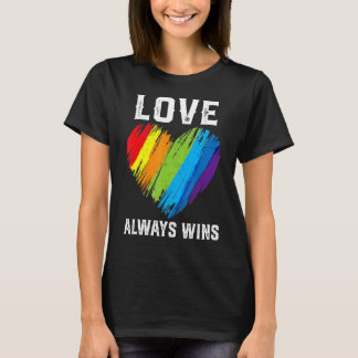 T-shirt Fierté Lgbt Mois mignon Rainbow Heart Lots gagne