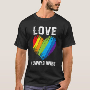 T-shirt Fierté Lgbt Mois mignon Rainbow Heart Lots gagne