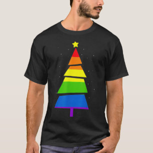 T-shirt Fierté LGBTQ Arc en ciel Drapeau Gay Arbre de Noël