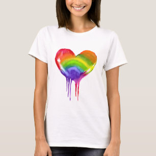 T-shirt Fierté LGBTQIA+ Cœur Arc-en-ciel