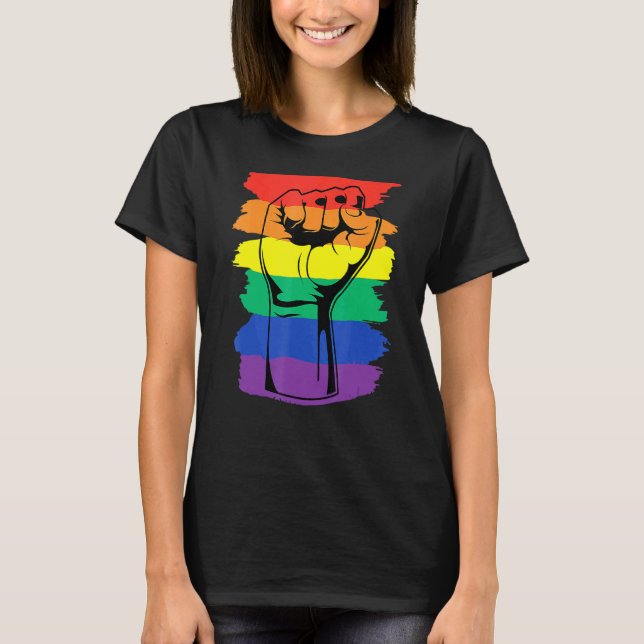 T-shirt Fierté Mois Merch Lgbt Rainbow Poing Lgbtq Gay Pri (Devant)