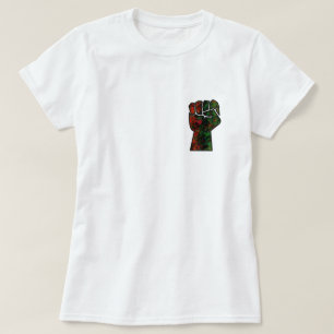 T-shirt fierté noire drapeau rouge vert panafricain unité