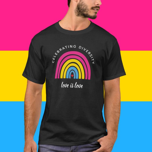 T-shirt Fierté Pansexuelle Célébrer la diversité L'amour e (Créateur téléchargé)