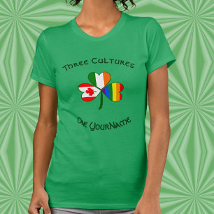 T-shirt Fierté personnalisée Irlande Canada Shamrock Femme