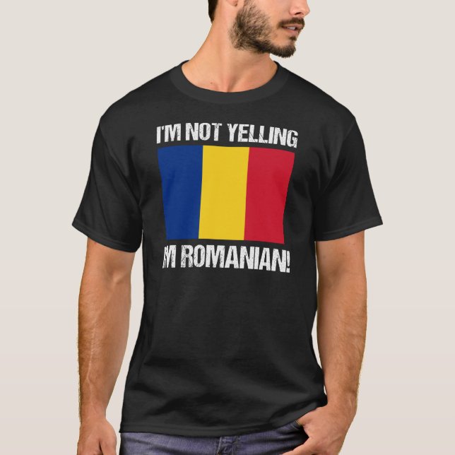 T-shirt Fierté roumaine Je ne hurle pas roumain Roumanie (Devant)