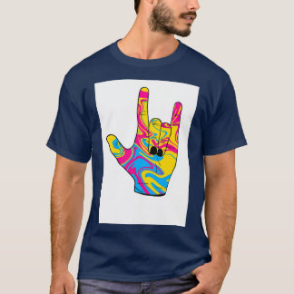 T-shirt Fierté transexuelle Je t'aime Langue des Signes Am