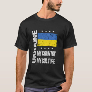 T-shirt Fierté ukrainienne Mon pays Ma culture Drapeau ukr