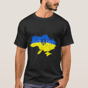 T-shirt Fierté ukrainienne Tryzub Carte de l'Ukraine Vinta