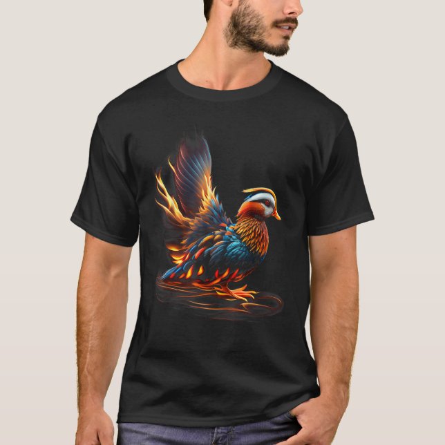 T-shirt Fiery The Mandarin Duck Graphic Tee for Men Women  (Devant)