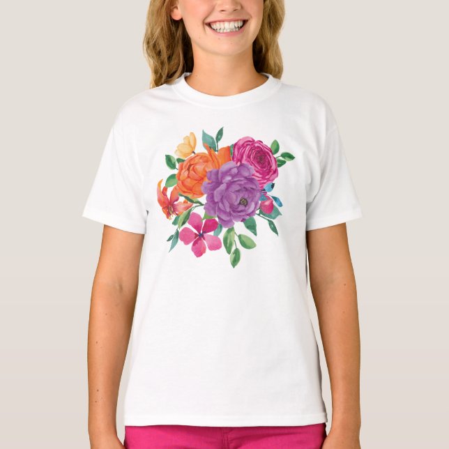 T-shirt Fiesta florale aquarelle (Devant)