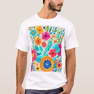 T-shirt Fiesta florale vibrante