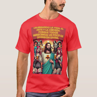 T-shirt Fiesta Infernal: Cristo, Metal y Cerveza
