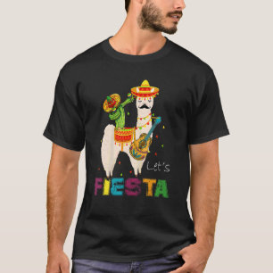 T-shirt Fiesta Llama Cinco De Mayo Cactus Sombrero M