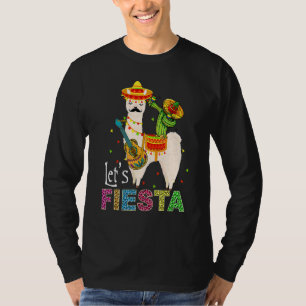 T-shirt Fiesta Llama Cinco De Mayo Cactus Sombrero M