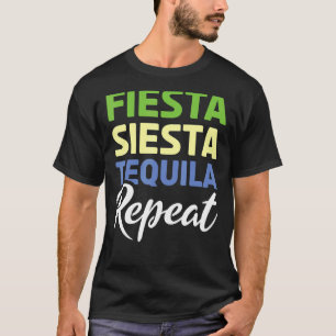 T-shirt Fiesta Mexicaine Répétition Tequila Mexique Happy 