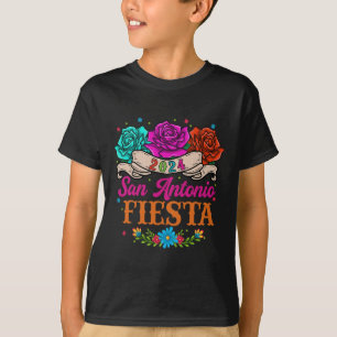 T-shirt Fiesta San Antonio Texas Roses Fundy mexicaine Fie