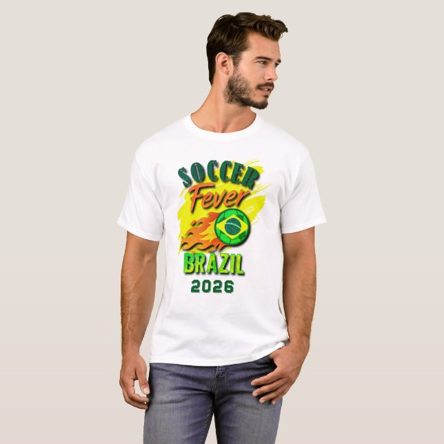 T-shirt Fièvre du FOOTBALL 2026 Brésil Fan Gear Limited Ed (Devant entier)