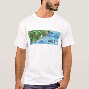 T-shirt Fife Coastal Path Scotland Watercolor Map Art