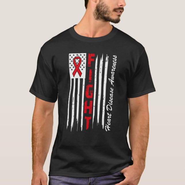 T-shirt Fight Heart Disease Go Red American Heart Disease  (Devant)