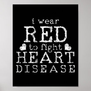 T Shirt Fight Heart Disease Tee Gift Red Warrior S Poster