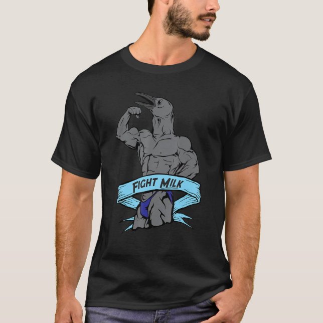 T-shirt Fight Milk Funny Bird Crow Funny (Devant)