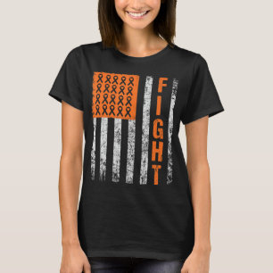 T-shirt fight.support for Leukemia Awareness orange Ribbon
