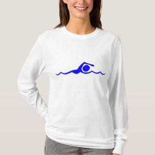 T-shirt Figure de natation - bleu