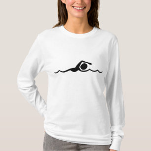 T-shirt Figure de natation - Noir