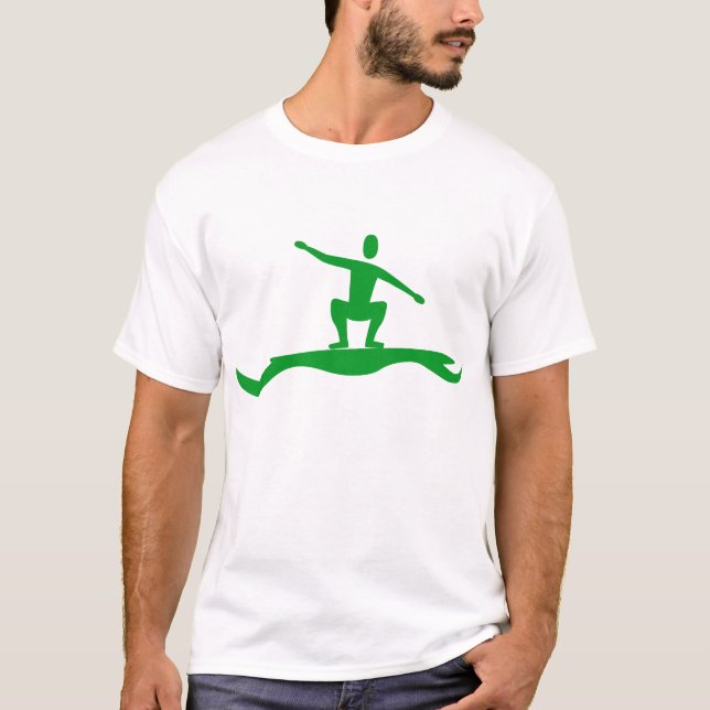T-shirt Figure de surf - Vert herbe (Devant)