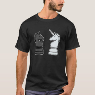 T-shirt Figure d'échecs échiquier I Cheval Springer Licorn