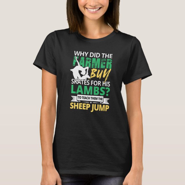 T-shirt Figure Skater Ice Skating Sheep Jump Lambs Teach (Devant)