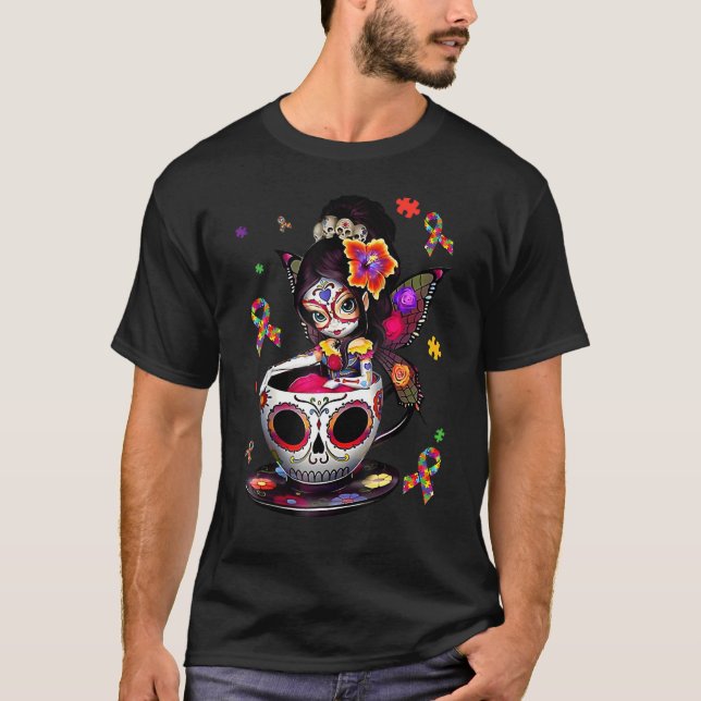 T-shirt Figurine de crâne de sucre Itu2019s Ok Pour être D (Devant)