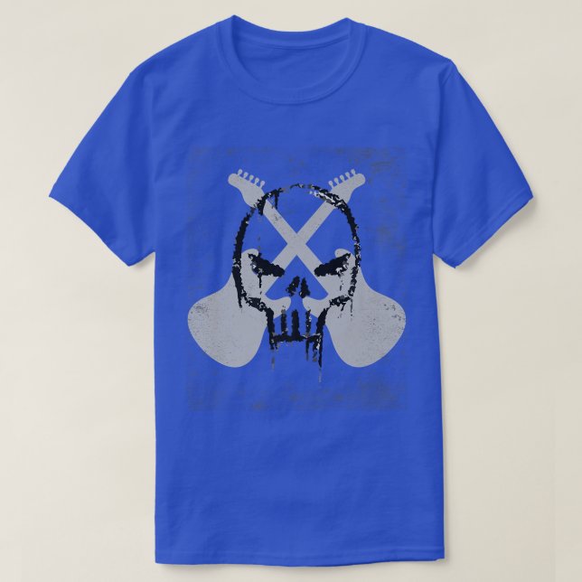 T-shirt Figurine de guitariste squelette Rock & Roll Musiq (Design devant)