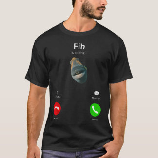 T-shirt Fih Appelle Mème De Poisson Drôle Avec Orthographe