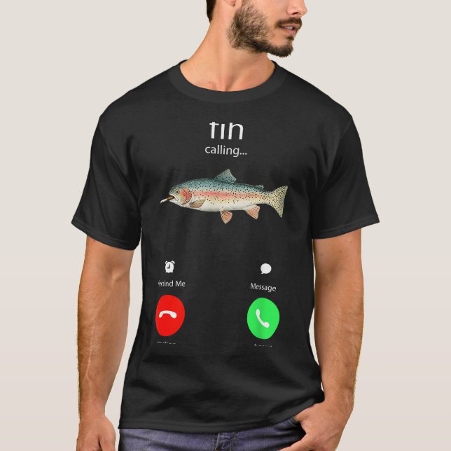 T-shirt Fih Calling Remind Me Message Decline Accept Phone (Devant)