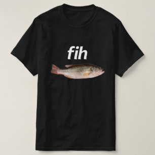 T-shirt Fih Mème de poisson drôle avec orthographe incorre