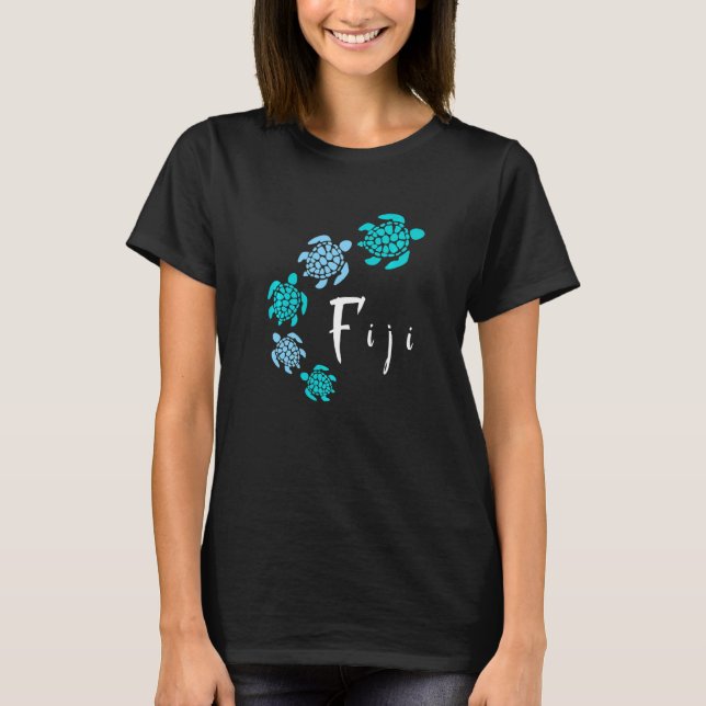 T-shirt Fiji Islands Blue Turtle Fiji (Devant)