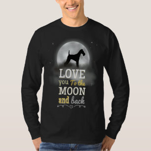 T-shirt Fil Fox Terrier Chien Aimer À La Lune