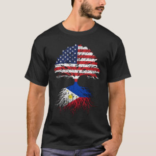 T-shirt Filipino Roots American Grosses Philippines Drapea