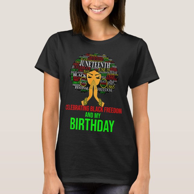 T-shirt Fille 19 Juin Fêter Liberté Et Anniversaire (Devant)