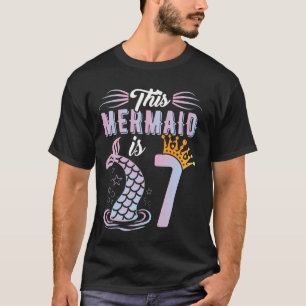 T-shirt Fille 7 Ans Fête Mermaid 7 Ans Sept 7 Ans