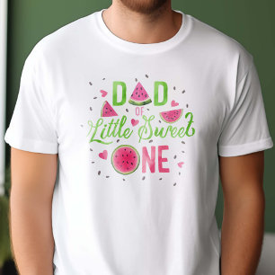 T-shirt Fille à thème pastèque rose 1er anniversaire, papa