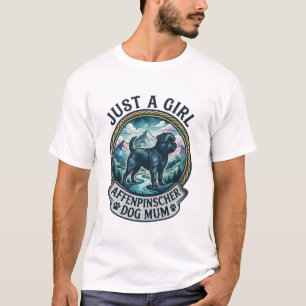T-shirt Fille Affenpinscher Chien Maman Montagne Rivière_1