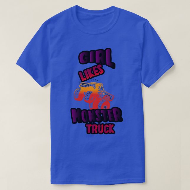 T-shirt Fille aime Camion Monster (Design devant)