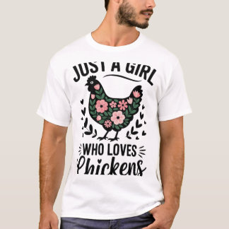 T-shirt Fille aime le gardien de poulet Poule Volaille